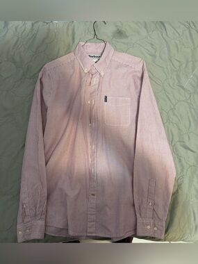 Barbour Tailored Fit Red Oxford Cotton Button Down Shirt Men's Size Small